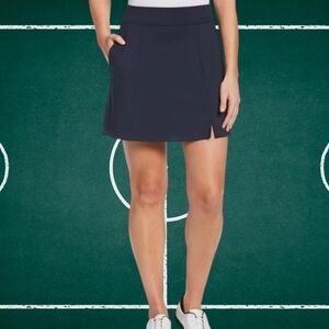 Callaway Solid TrueSculpt™ Skort Navy Stretch Slim Fit Pockets Comfort Size XS